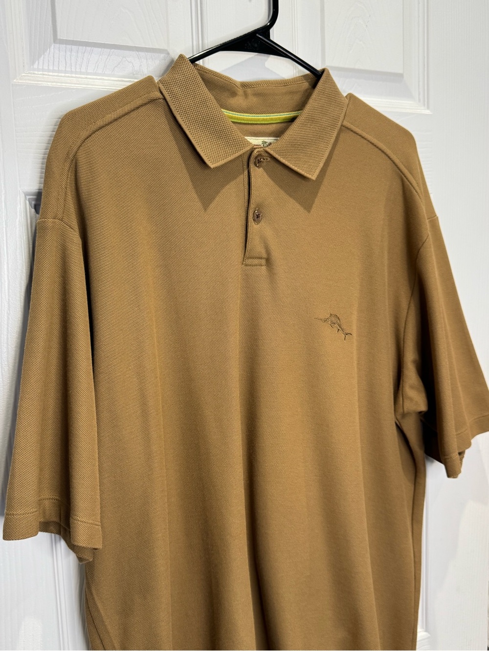 Tommy Bahama Men's XL Short Sleeve Polo Light Brown Vacation Resortwear - Picture 4 of 8